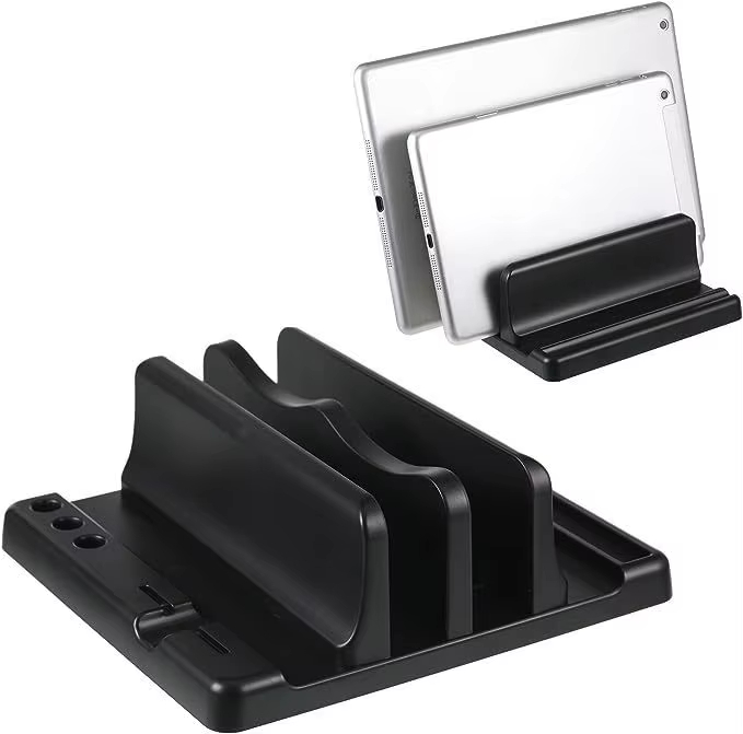 Laptop Accessory - ขาตั้งแล็ปท็อปแบบตั้งโต๊ะ ABS ประหยัดพื้นที่บนโต๊ะทำงาน ง่ายต่อการวางอุปกรณ์คอมพิวเตอร์ ปรับความกว้างได้ ที่เก็บของบนโต๊ะทำงาน