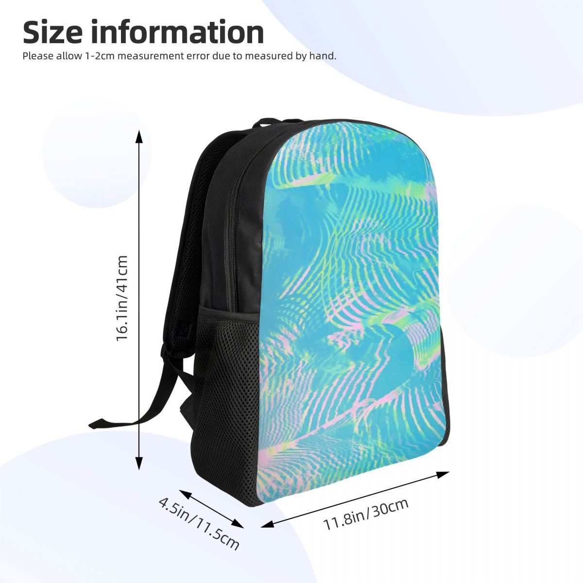 กระเป๋าเป้สะพายหลังลายคลื่นสีเ - Laptop Accessories For College บทวิจารณ์และราคา